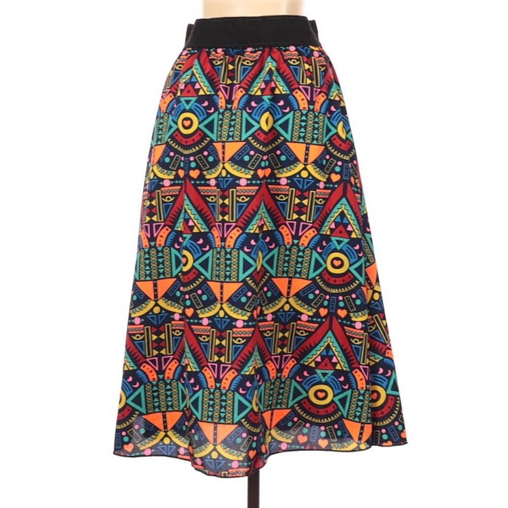 🔥 Lularoe Lola Skirt Boho Tribal Print NWT